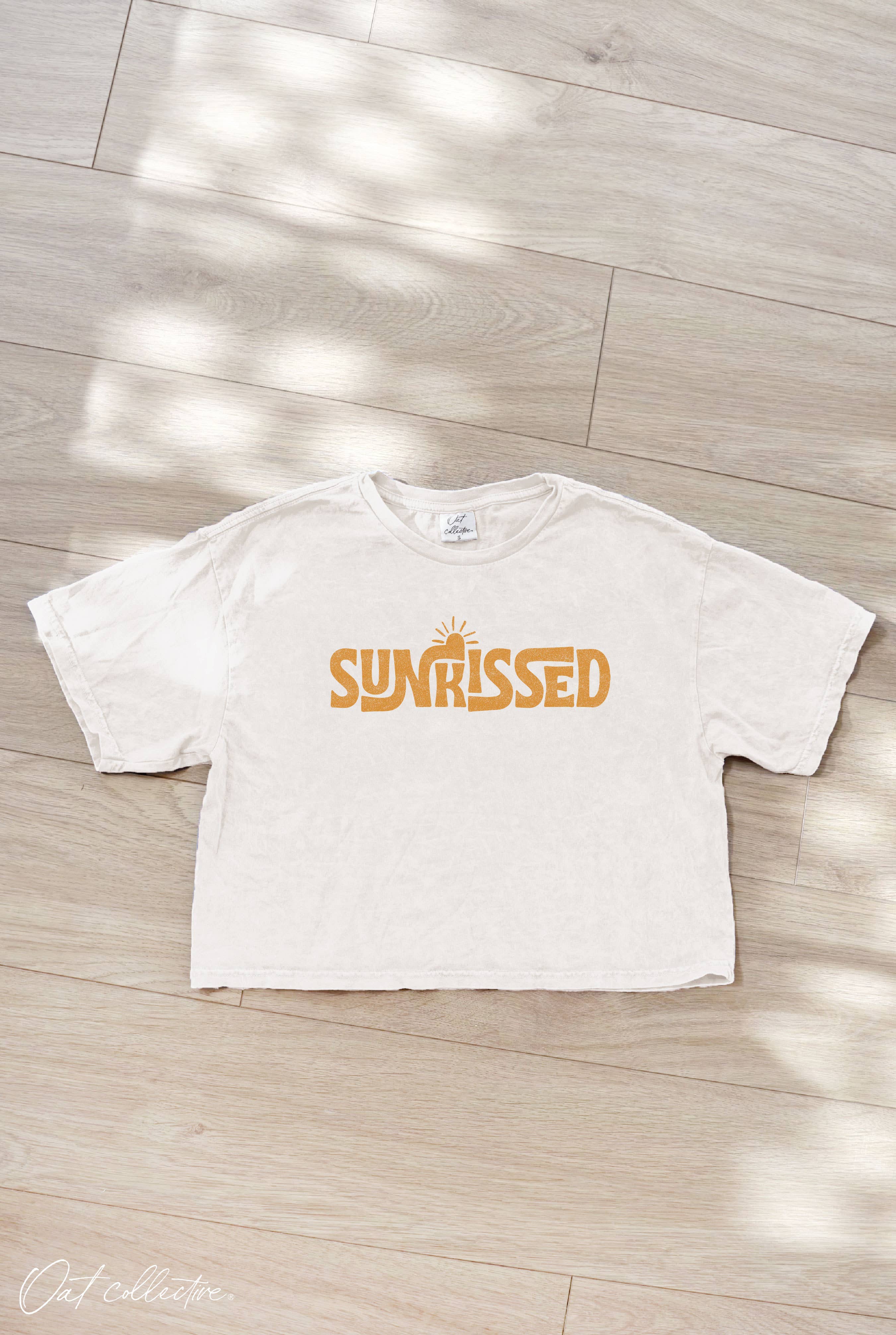 SUNKISSED Cropped Mineral Graphic Top